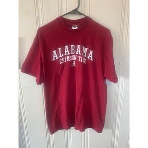Jerzees Alabama Crimson Tide T Shirt Mens Large Red Cotton Graphic NCAA Fan Gear